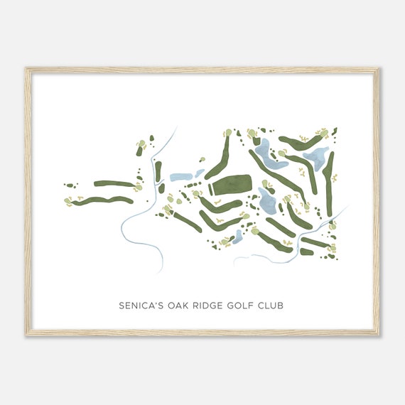 Senicas Oak Ridge Golf Club Illinois Modern Watercolor Map Golfer Gift Golf Wall Art Golf Poster Print Course Layout