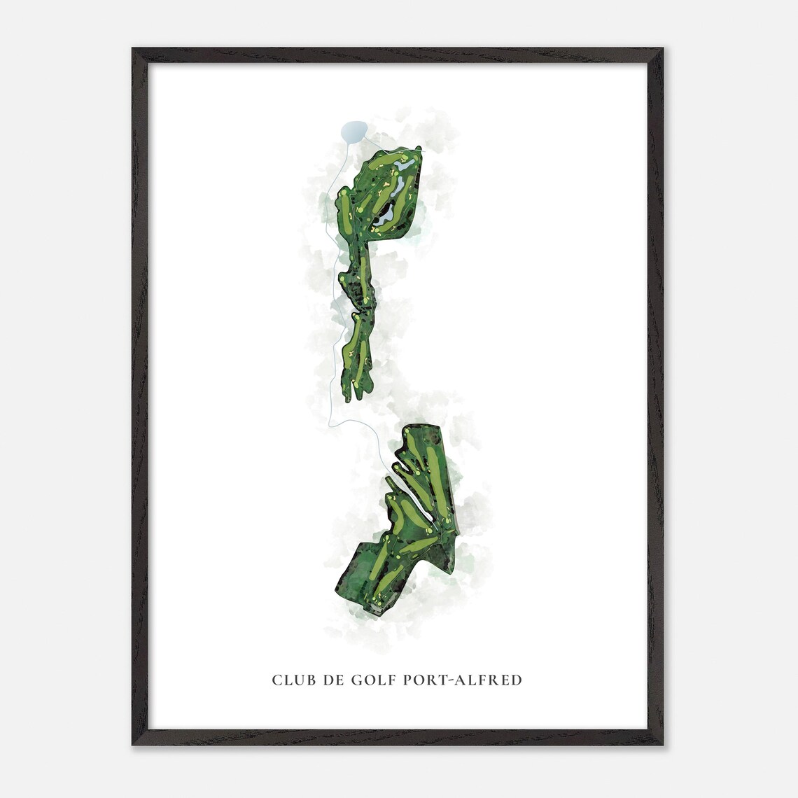 Club de Golf Port-Alfred Saguenay Canada Classic Watercolor Course Map Poster - Image 2