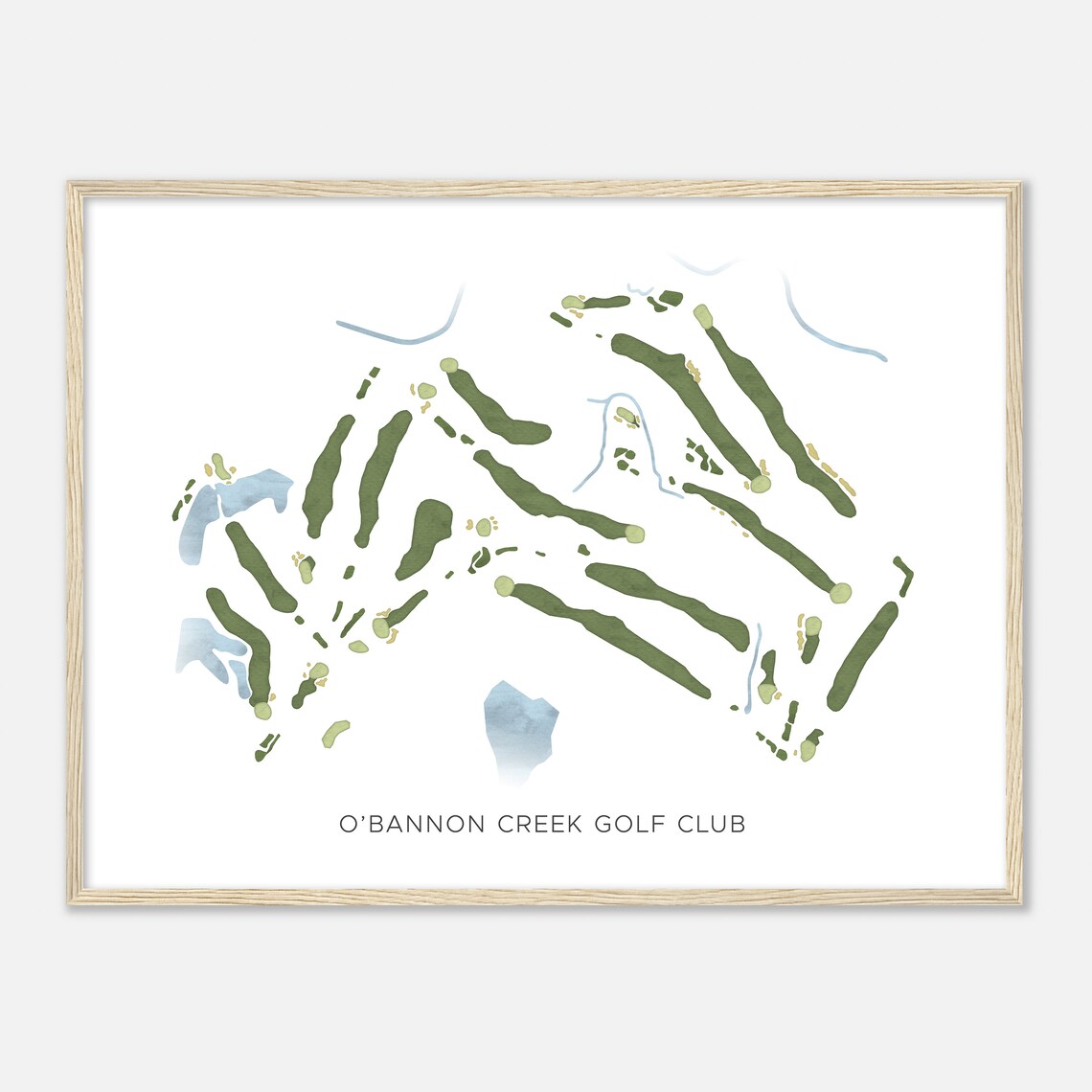 O'Bannon Creek Golf Club Watercolor Golf Course Map Poster for Golfers - Image 2