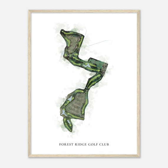 Forest Ridge Golf Club Oklahoma Classic Watercolor Map Golfer Gift Golf Wall Art Golf Poster Print Course Layout