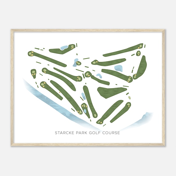 Starcke Park Golf Course Texas Modern Watercolor Course Map Poster