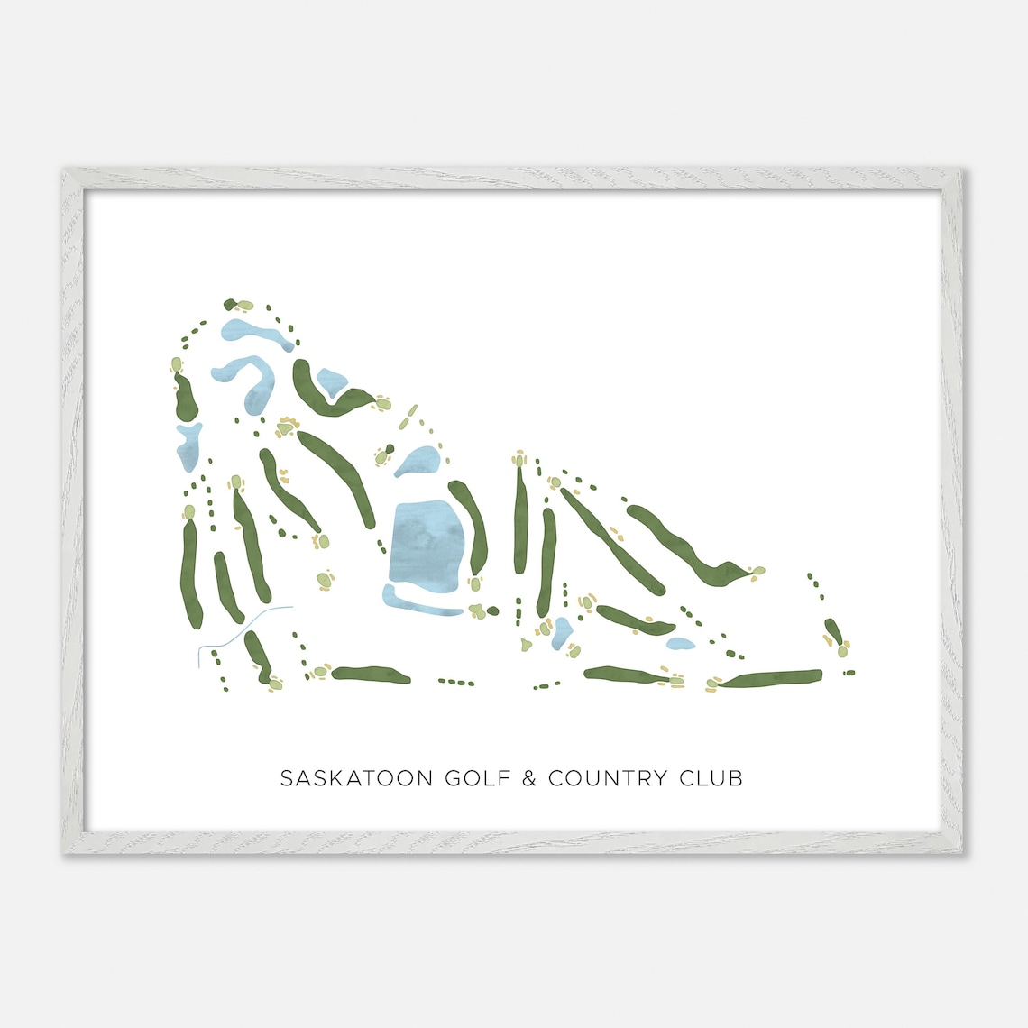Saskatoon Golf Country Club Furdale Modern Watercolor Map Poster - Image 3