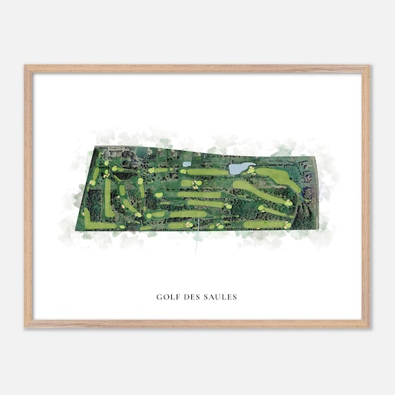 Golf Des Saules Rimouski Canada Classic Watercolor Golf Map Poster