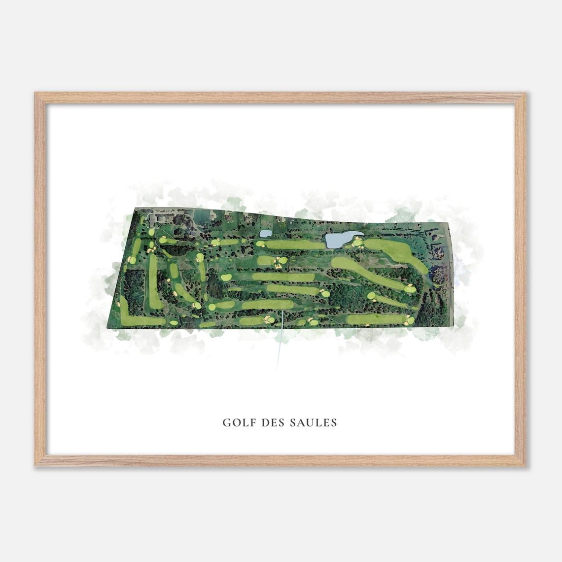 Golf Des Saules Rimouski Canada Classic Watercolor Golf Map Poster