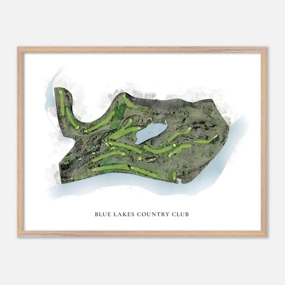 Blue Lakes Country Club In Twin Falls Idaho Classic Watercolor Map Golfer Gift Golf Wall Art Golf Poster Print Course Layout