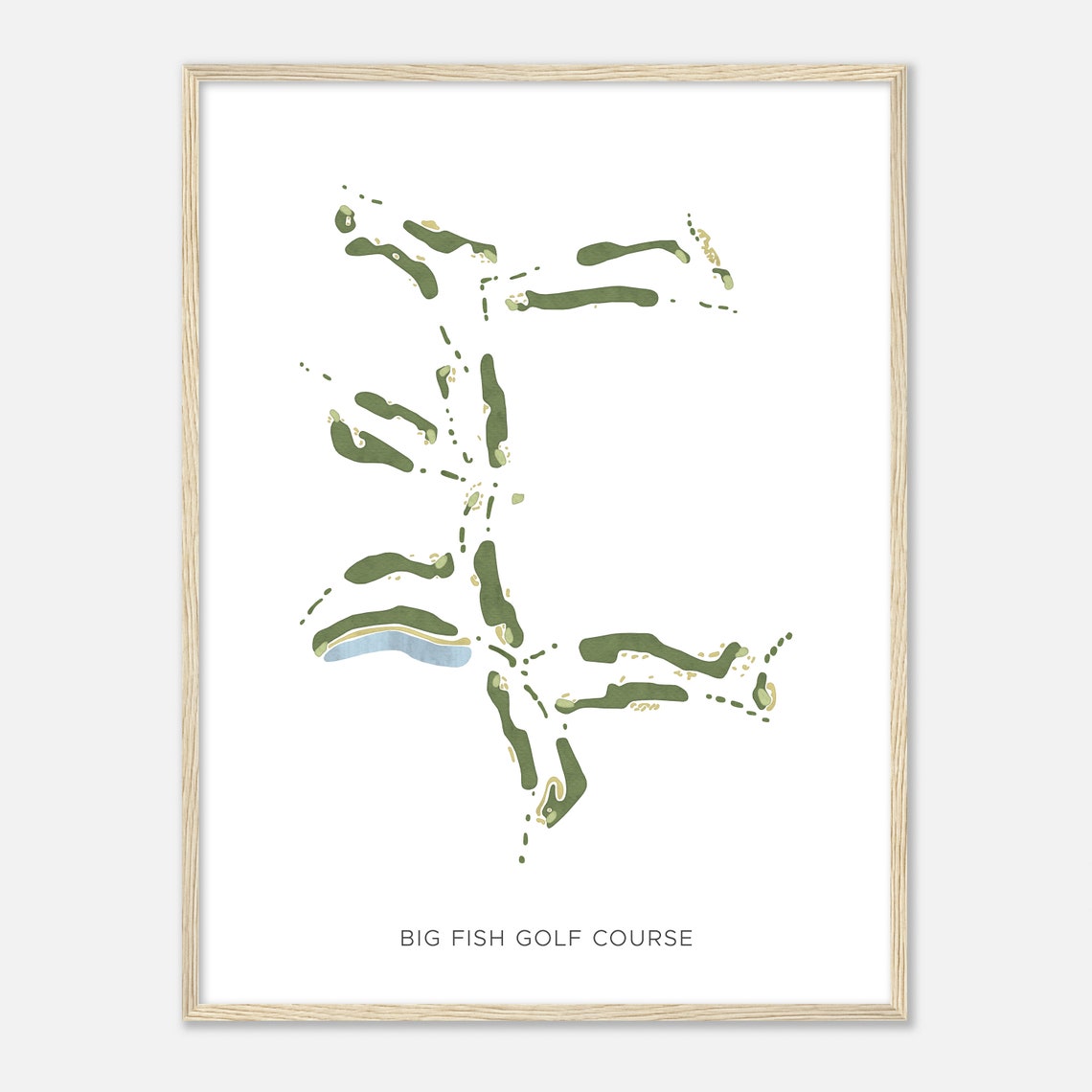 Big Fish Golf Course Wisconsin Modern Watercolor Map Golfer Gift Golf Wall Art Golf Poster Print Course Layout - Image 2