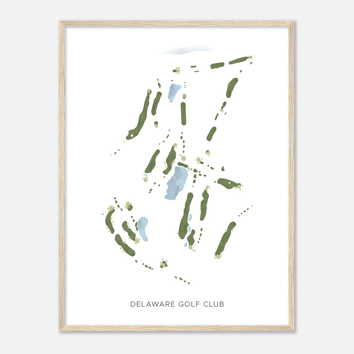 Delaware Golf Club Minimalist Watercolor Golf Course Map Poster
