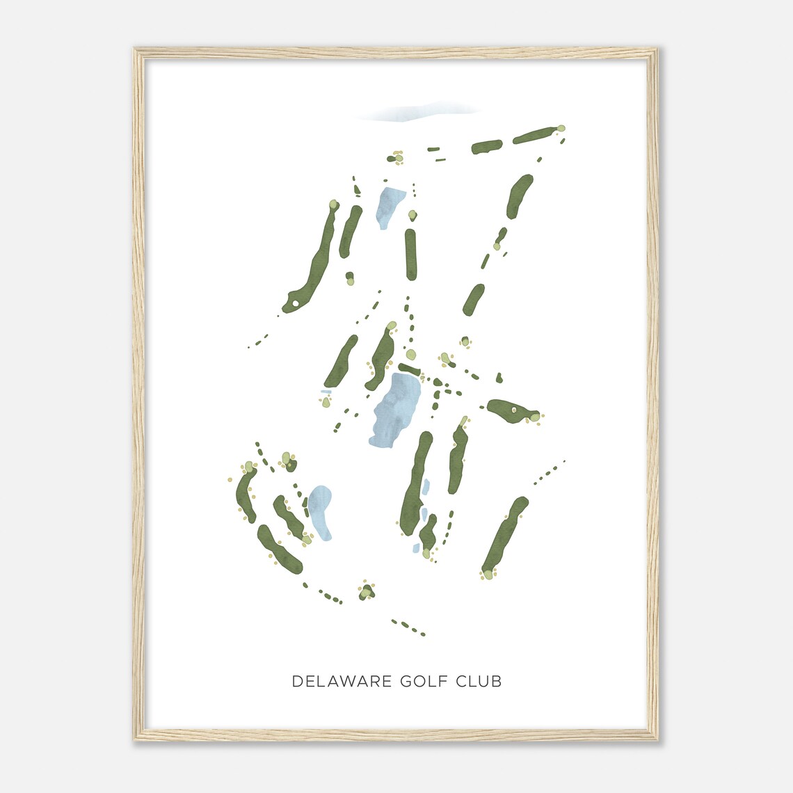 Delaware Golf Club Ohio Modern Watercolor Map Golfer Gift Golf Wall Art Golf Poster Print Course Layout