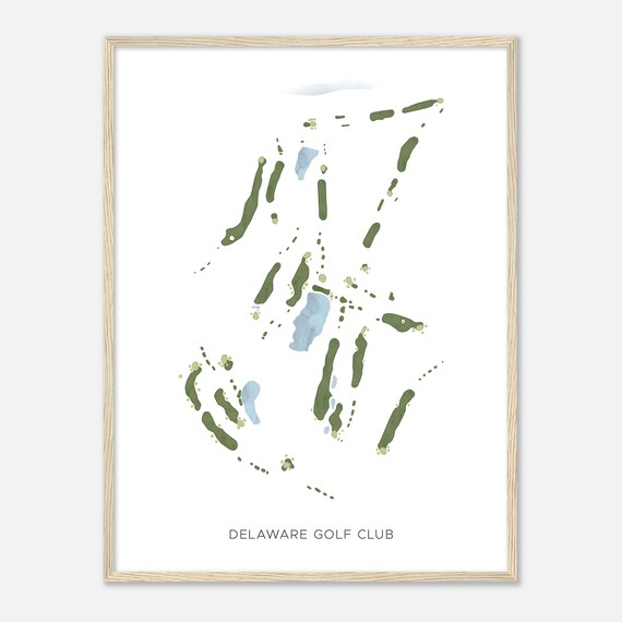 Delaware Golf Club Ohio Modern Watercolor Map Golfer Gift Golf Wall Art Golf Poster Print Course Layout