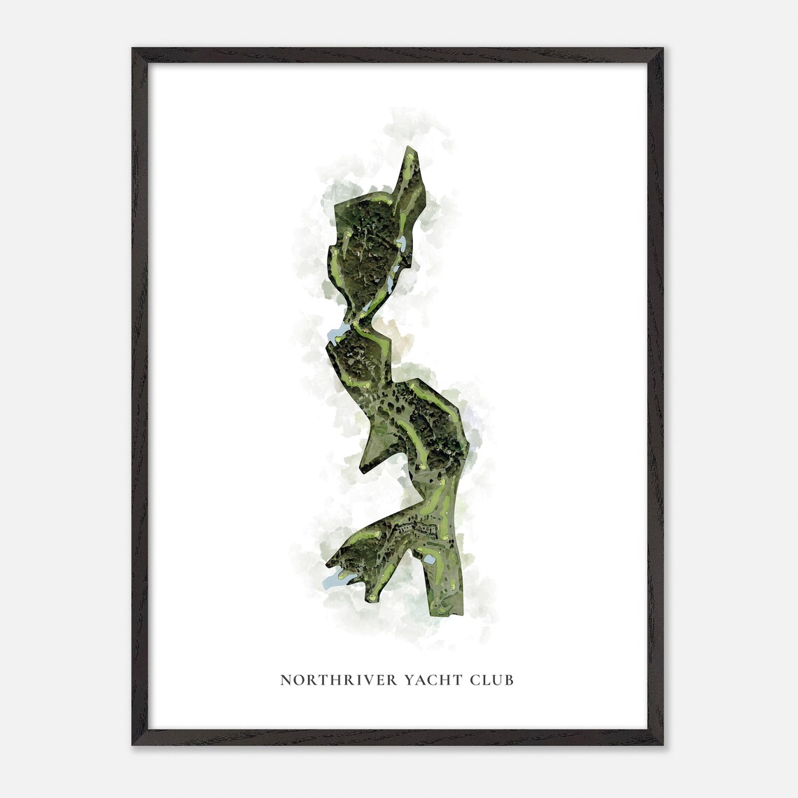 Northriver Yacht Club Tuscaloosa Alabama Watercolor Map Poster - Image 3
