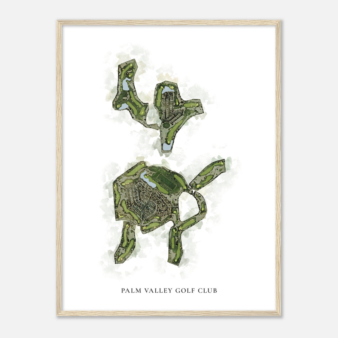 Palm Valley Golf Club Watercolor Aerial Map Golfer Gift Poster