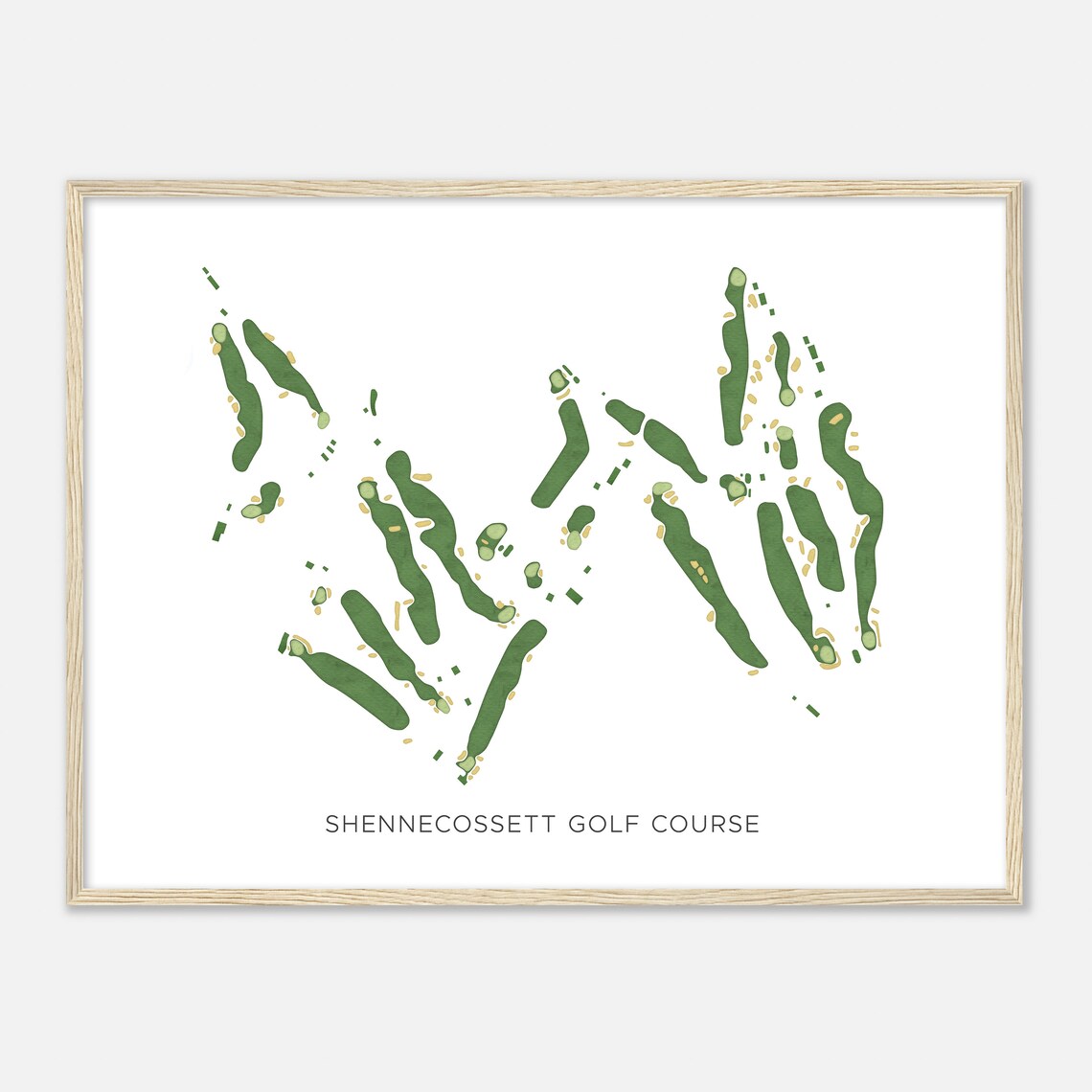Shennecossett Golf Course Connecticut Modern Watercolor Map Golfer Gift Golf Wall Art Golf Poster Print Course Layout