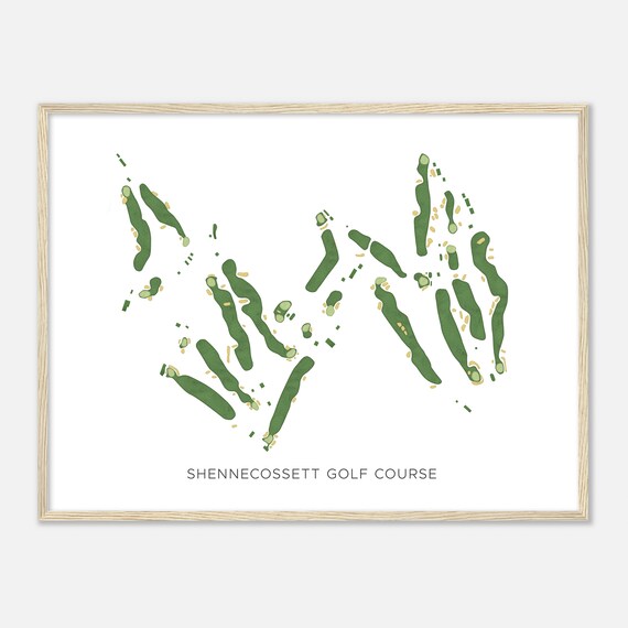 Shennecossett Golf Course Connecticut Modern Watercolor Map Golfer Gift Golf Wall Art Golf Poster Print Course Layout