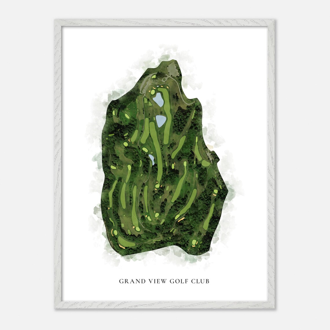 Grand View Golf Club North Braddock Pennsylvania Classic Watercolor Golf Map Poster - Image 2