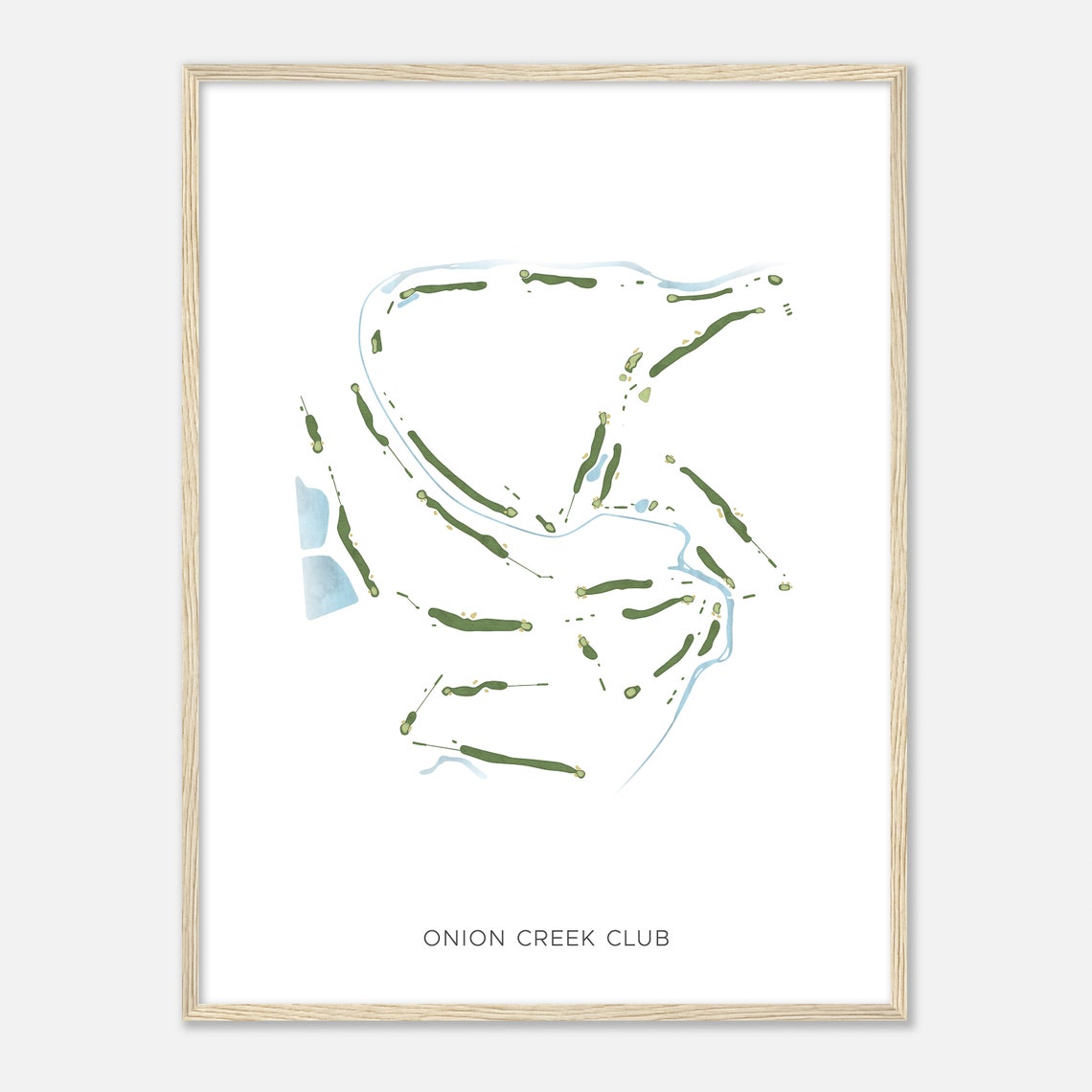 Onion Creek Club Classic Minimalist Golf Course Layout Poster