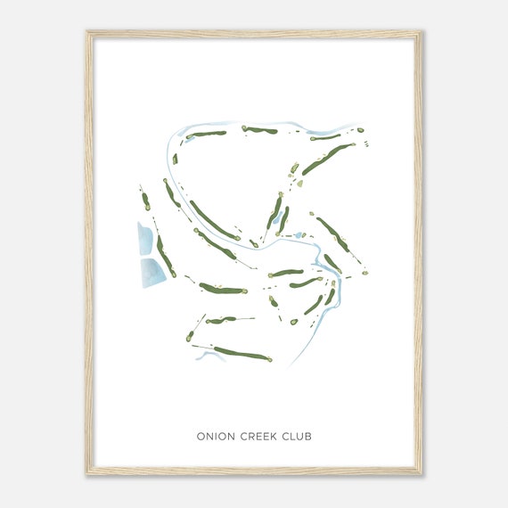 Onion Creek Club Texas Modern Watercolor Map Golfer Gift Golf Wall Art Golf Poster Print Course Layout