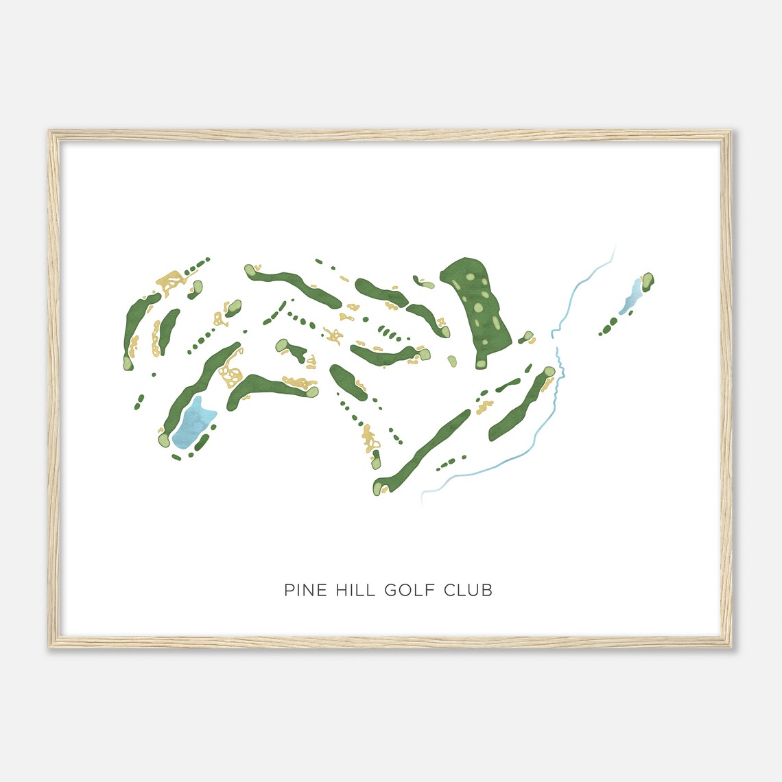 Pine Hill Golf Club New Jersey Modern Watercolor Map Golfer Gift Golf Wall Art Golf Poster Print Course Layout - Image 2