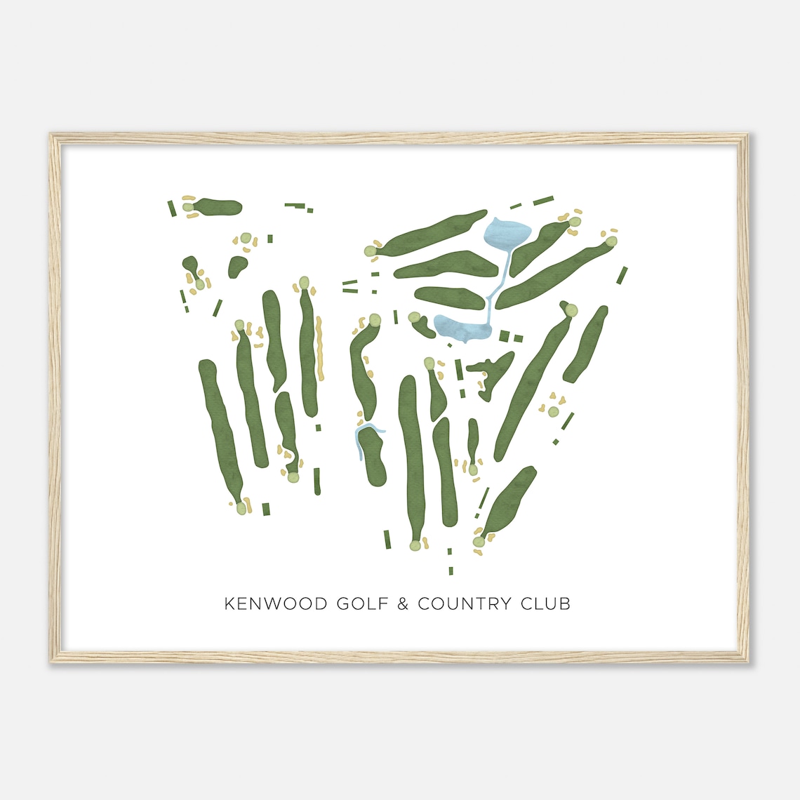 Kenwood Golf & Country Club Watercolor Course Map Golf Poster