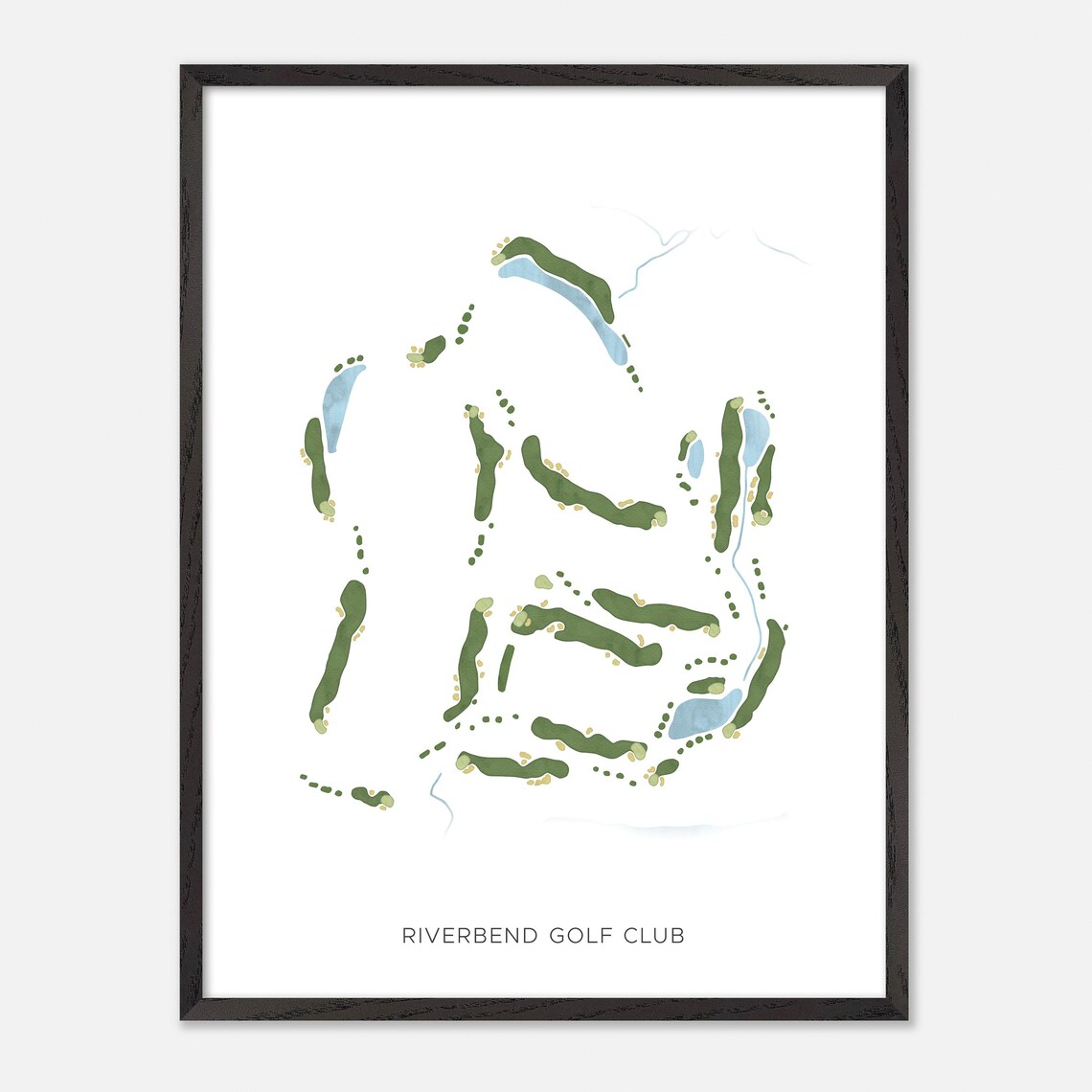 Riverbend Golf Club Canada Modern Minimalist Watercolor Poster - Image 2