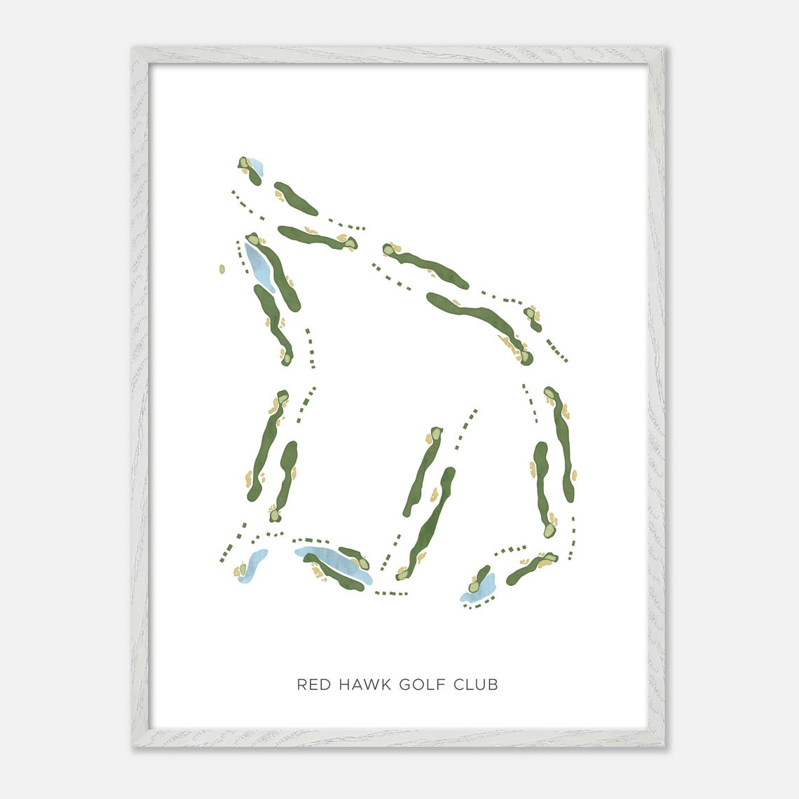 Red Hawk Golf Club New Mexico Modern Minimalist Golf Map Poster - Image 2