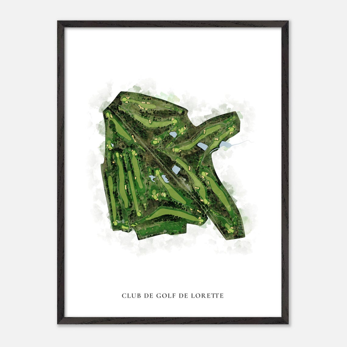 Club de Golf de Lorette Classic Watercolor Course Map Poster - Image 2