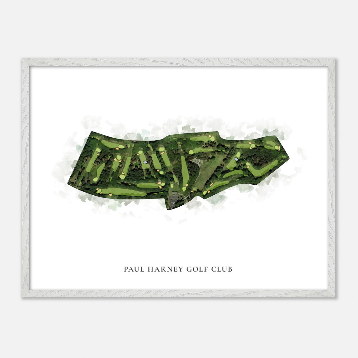 Paul Harney Golf Club Classic Watercolor Course Map Art Poster - Image 4