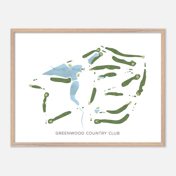 Greenwood Country Club In Greenwood South Carolina Modern Watercolor Map Golfer Gift Golf Wall Art Golf Poster Print