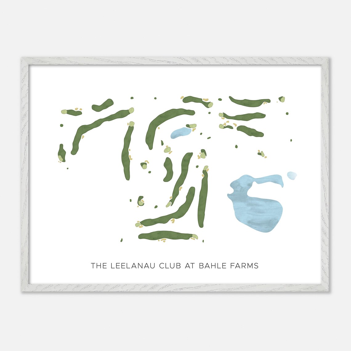 The Leelanau Club at Bahle Farms Modern Watercolor Golf Map Poster - Image 4