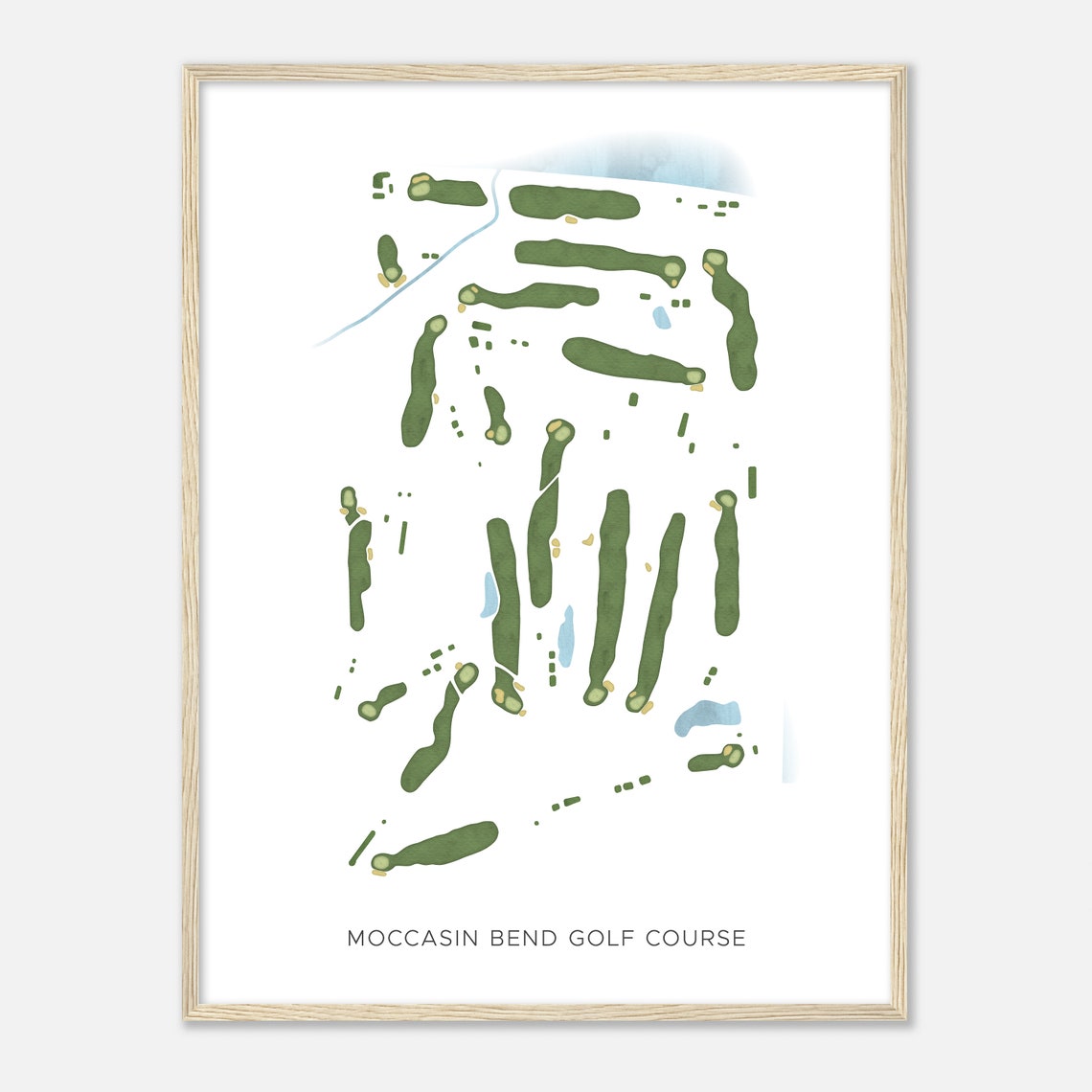 Moccasin Bend Golf Course Modern Watercolor Course Map Poster - Image 2