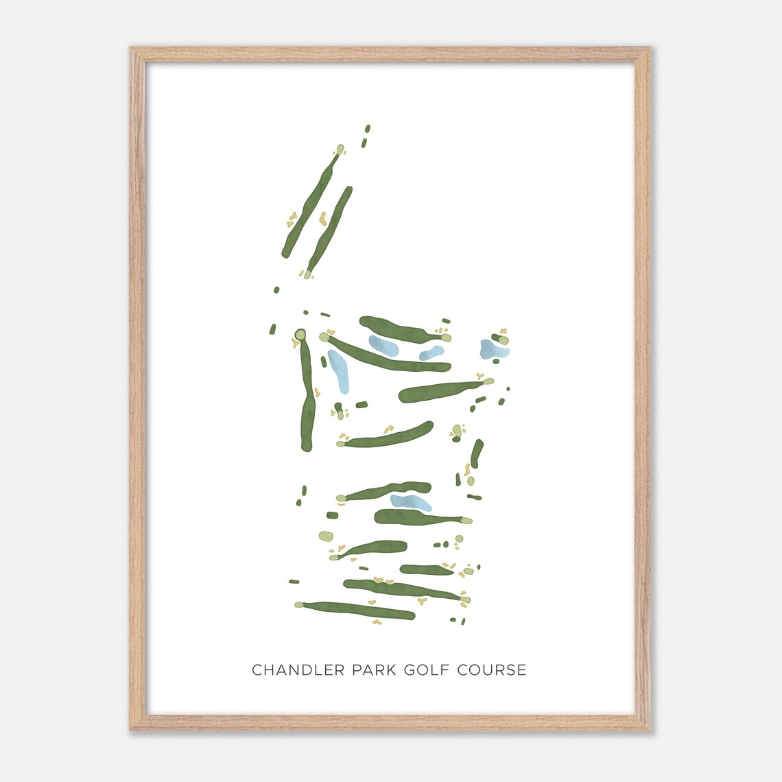 Chandler Park Golf Course Detroit Michigan Modern Watercolor Golf Map Poster - Image 6