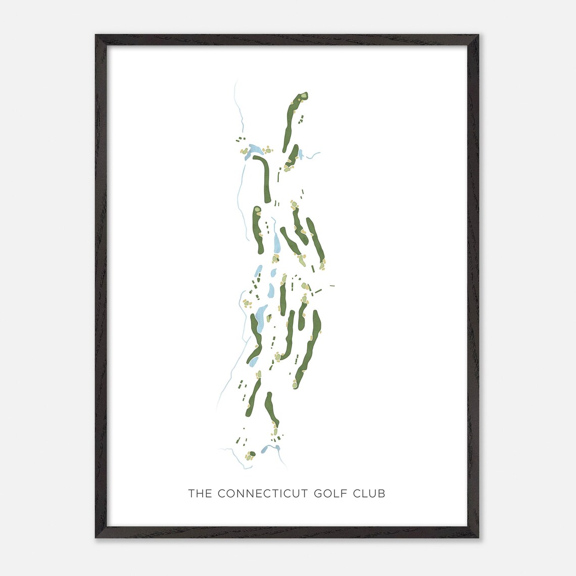 The Connecticut Golf Club Modern Watercolor Course Map Poster - Image 3