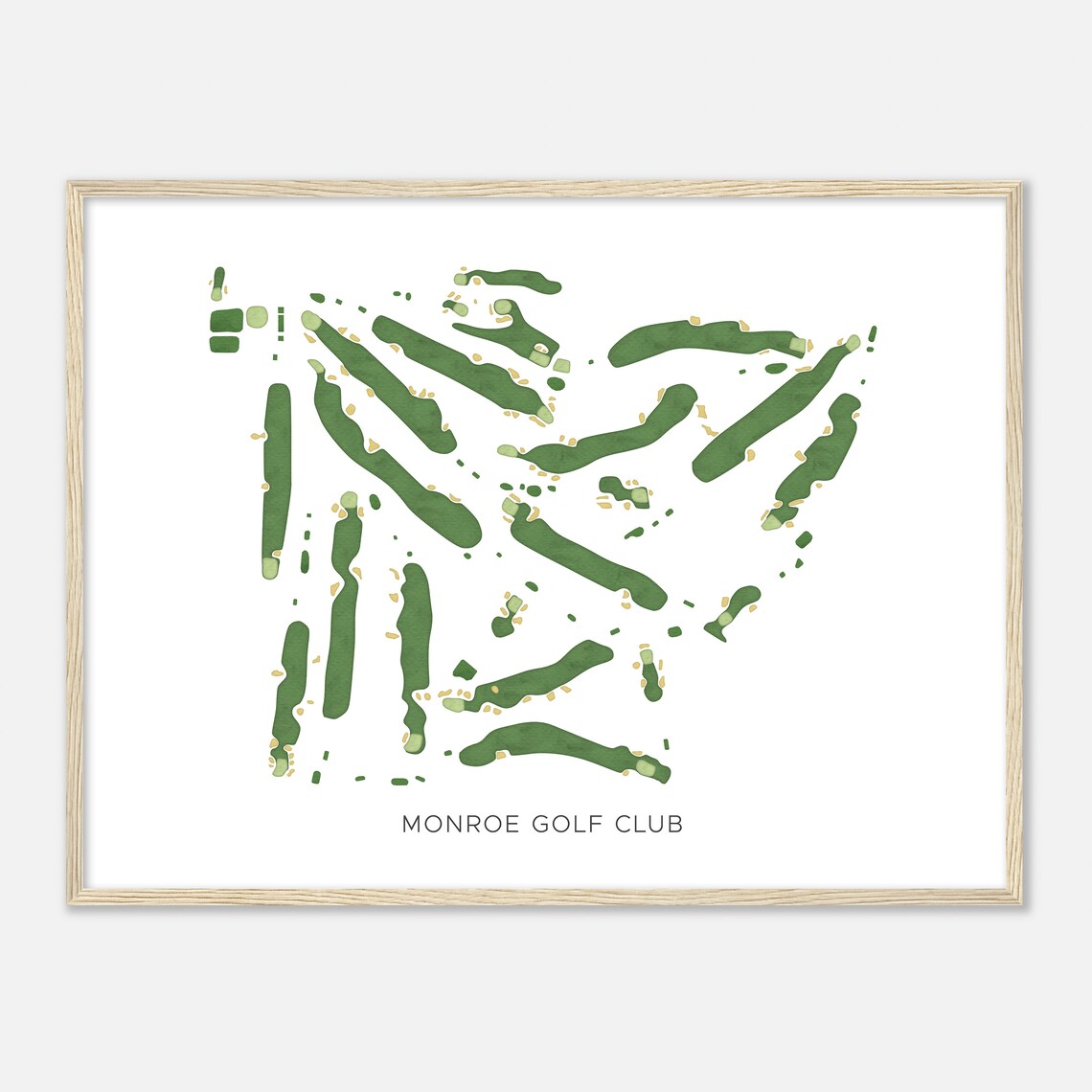 Monroe Golf Club New York Modern Watercolor Map, Art Print