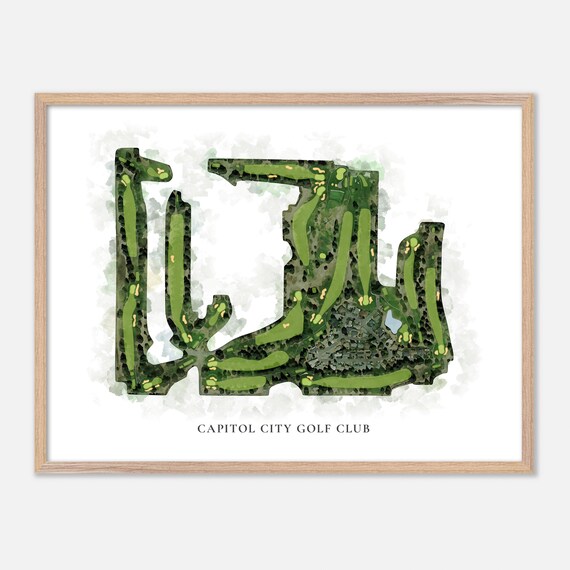 Capitol City Golf Club Watercolor Map Art Washington Golfer Poster