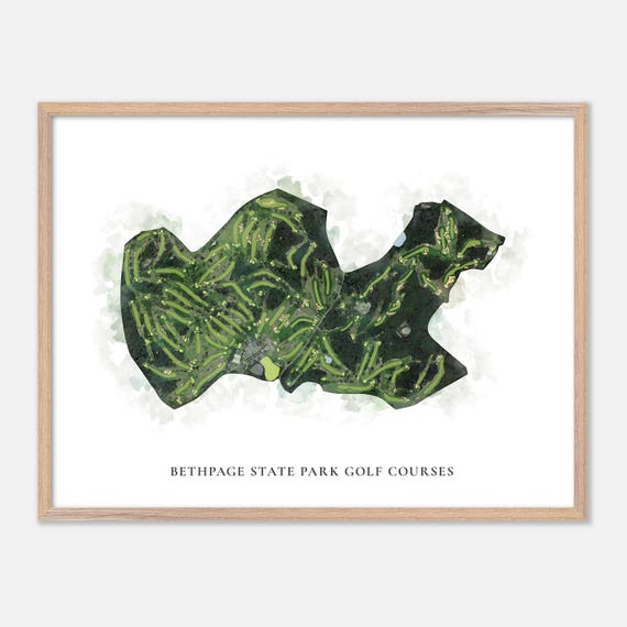 Bethpage State Park Golf Courses In Old Bethpage New York Classic Watercolor Map Golfer Gift Golf Wall Art Golf Poster Print