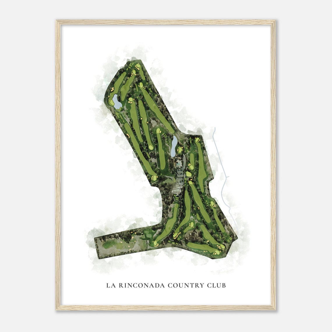 La Rinconada Country Club Classic Watercolor Golf Course Map Poster