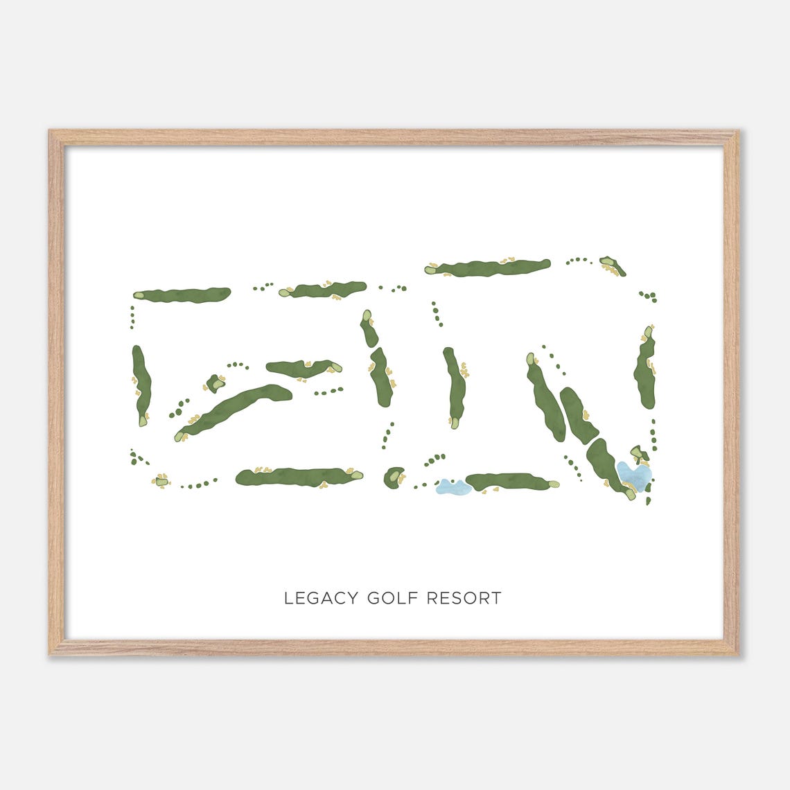 Legacy Golf Resort Modern Watercolor Golf Course Map Art Print
