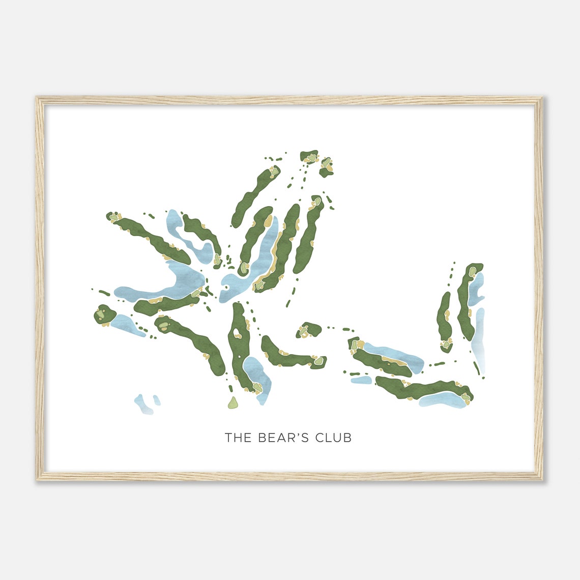 The Bears Club Modern Minimalist Golf Course Fairway Layout Poster - Image 2