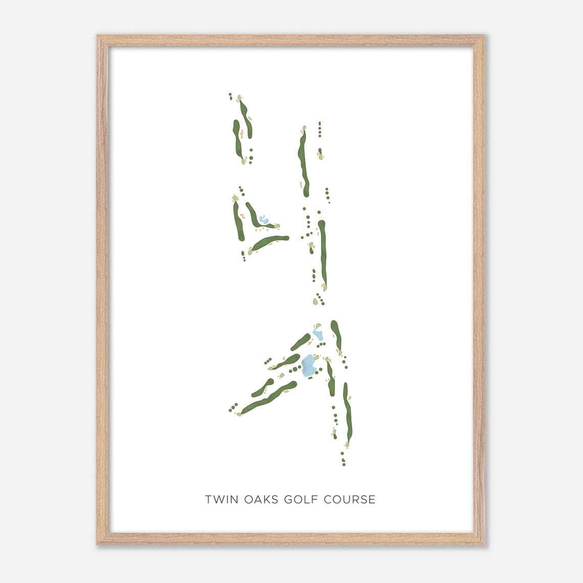 Twin Oaks Golf Course Minimalist Watercolor Fairway Map Poster - Image 6