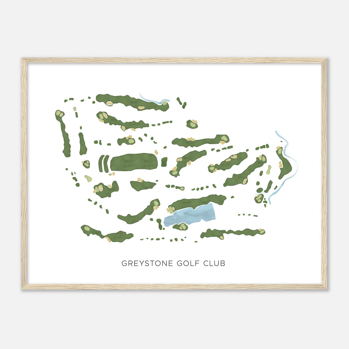 Greystone Golf Club Minimal Course Map Golfer Gift Modern Art Poster - Image 2