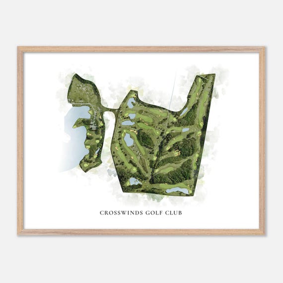 Crosswinds Golf Club In Savannah Georgia Classic Watercolor Map Golfer Gift Golf Wall Art Golf Poster Print Course Layout