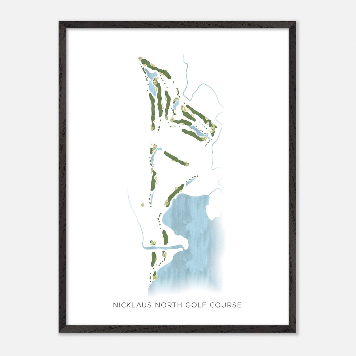 Nicklaus North Golf Course Canada Minimalist Watercolor Golf Map Poster - Image 2