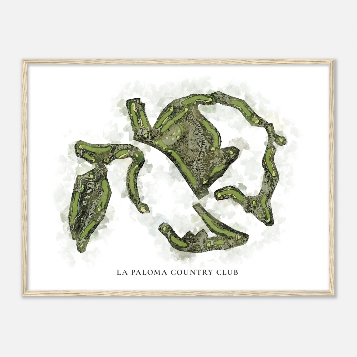 La Paloma Country Club Arizona Detailed Watercolor Course Map Poster - Image 2