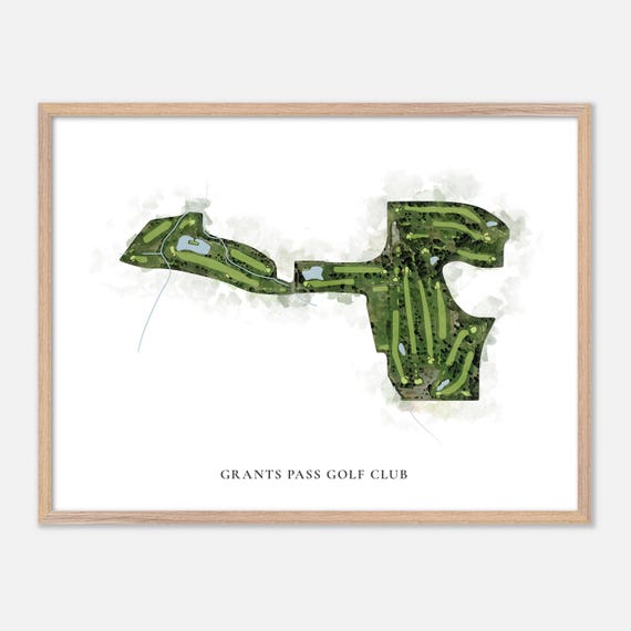 Grants Pass Golf Club In Grants Pass Oregon Classic Watercolor Map Golfer Gift Golf Wall Art Golf Poster Print Course Layout