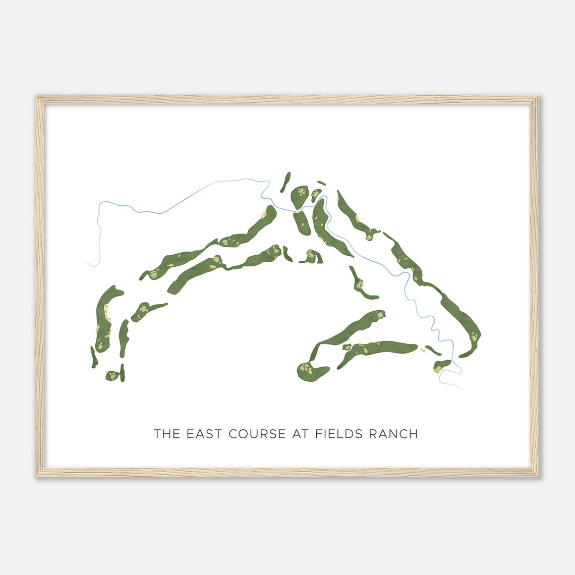 The East Course at Fields Ranch Modern Watercolor Map Poster - Image 2