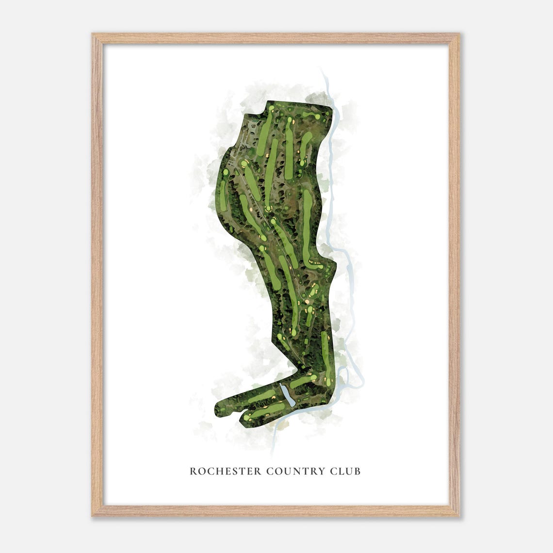 Rochester Country Club New Hampshire Classic Watercolor Map Poster - Image 2