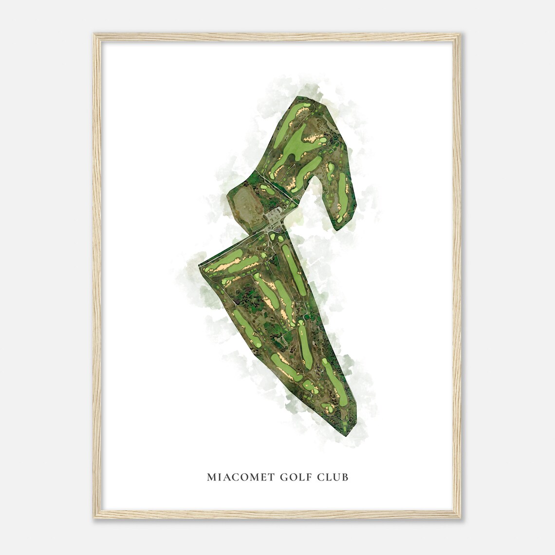 Miacomet Golf Club Massachusetts Watercolor Map, Golf Poster - Image 2