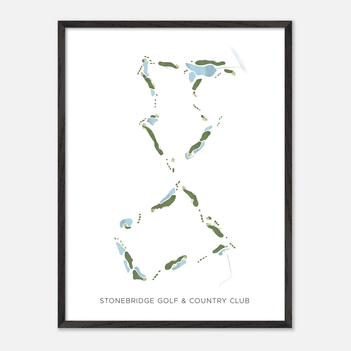 Stonebridge Golf and Country Club Modern Watercolor Map Poster - Image 2