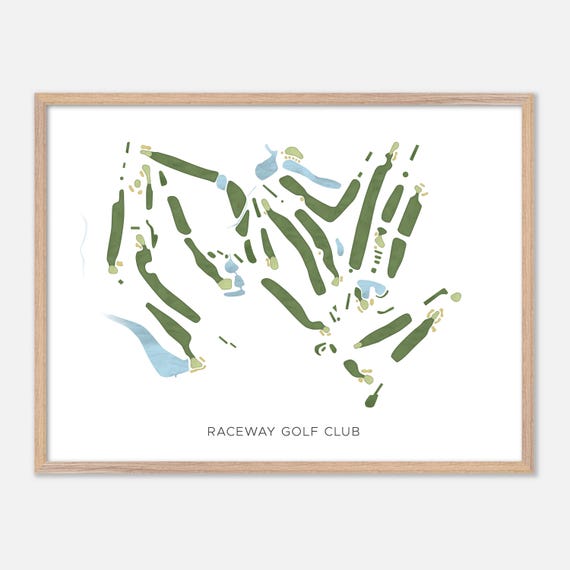 Raceway Golf Club In Thompson Connecticut Modern Watercolor Map Golfer Gift Golf Wall Art Golf Poster Print Course Layout