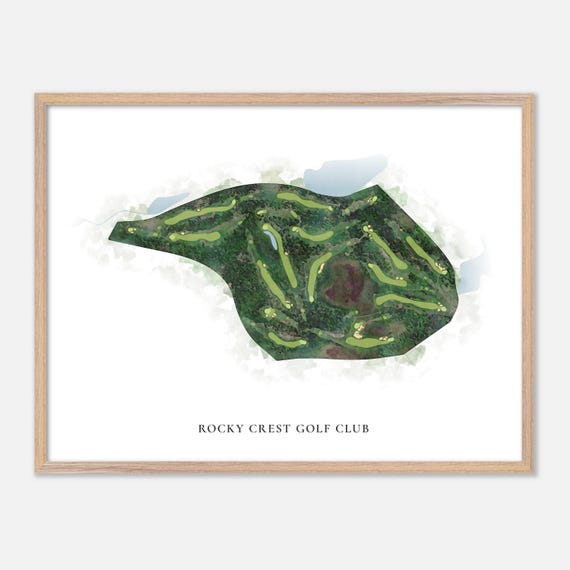 Rocky Crest Golf Club In Canada Classic Watercolor Map Golfer Gift Golf Wall Art Golf Poster Print Course Layout