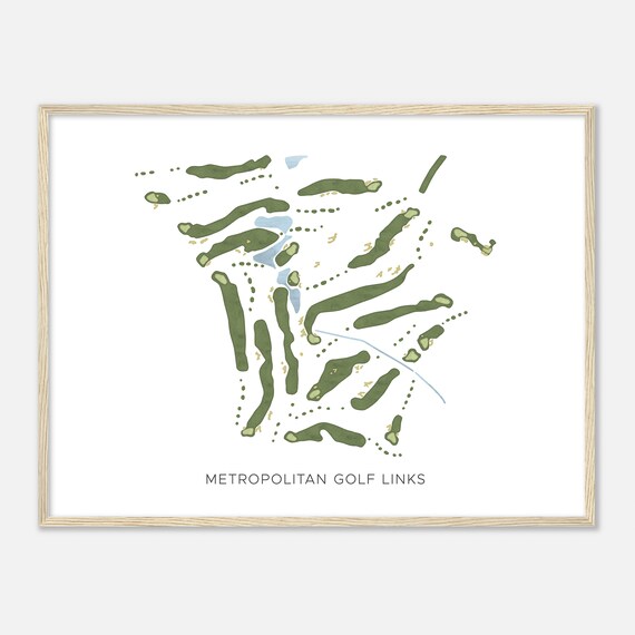 Metropolitan Golf Links California Modern Watercolor Map Golfer Gift Golf Wall Art Golf Poster Print Course Layout